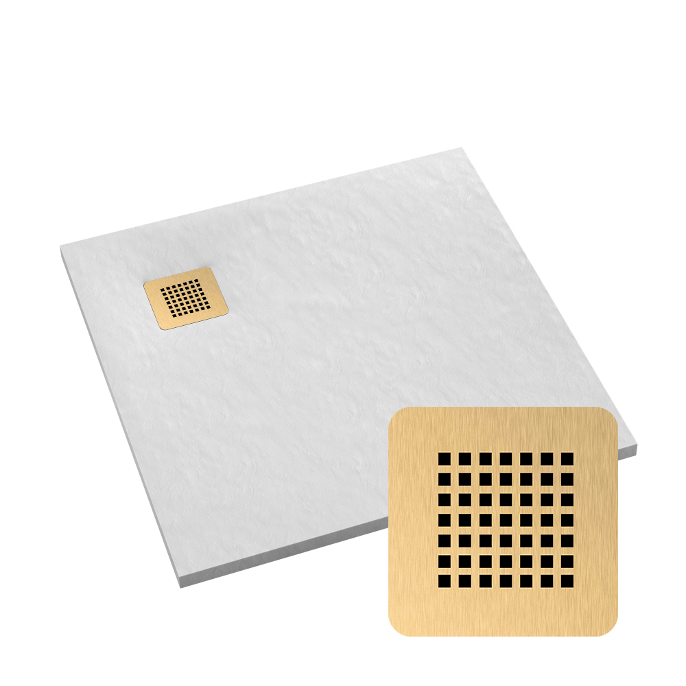 AQUABAD Duschwanne Palast White Stone | Quadrat