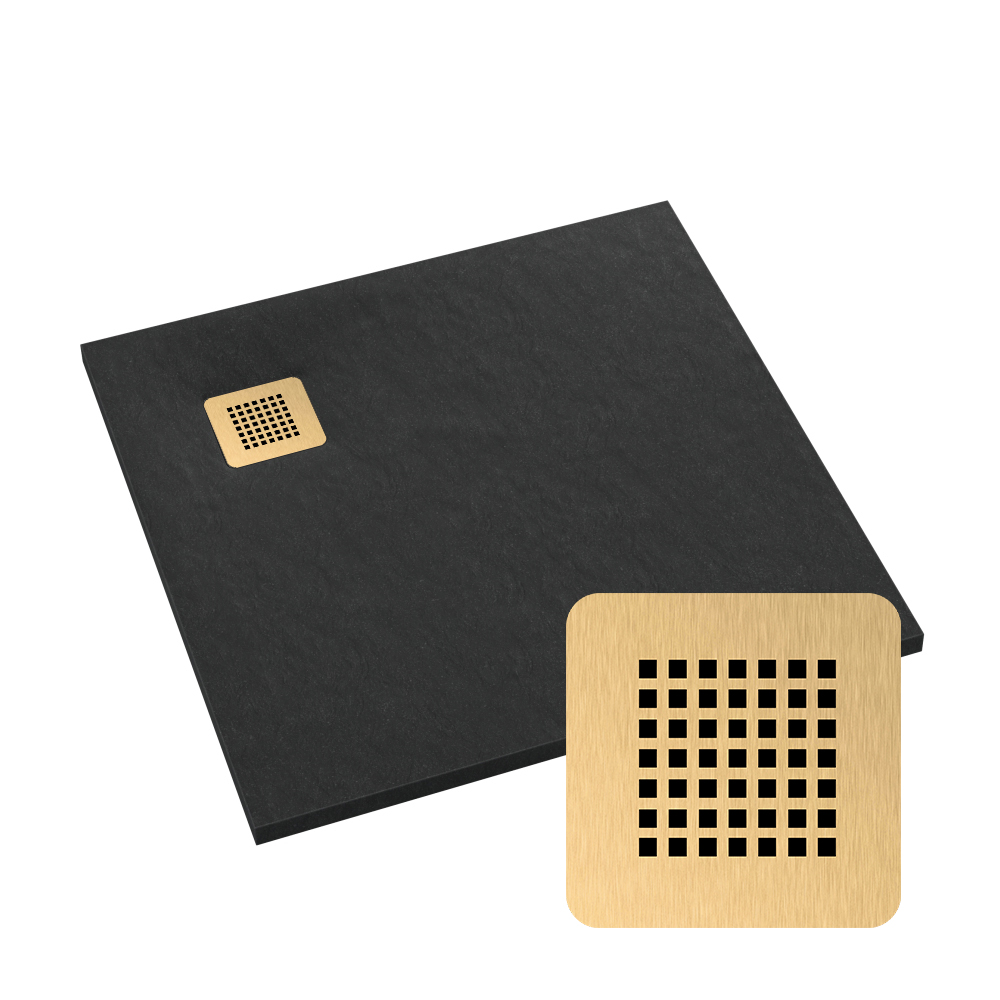 AQUABAD Duschwanne Palast Black Stone | Quadrat