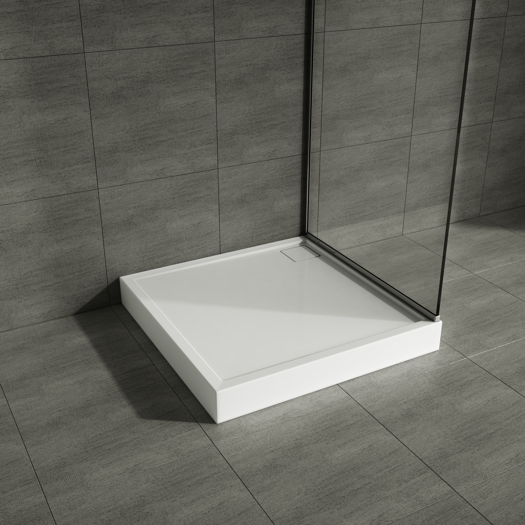 AQUABAD Duschwanne Finca | Quadrat | Smooth White