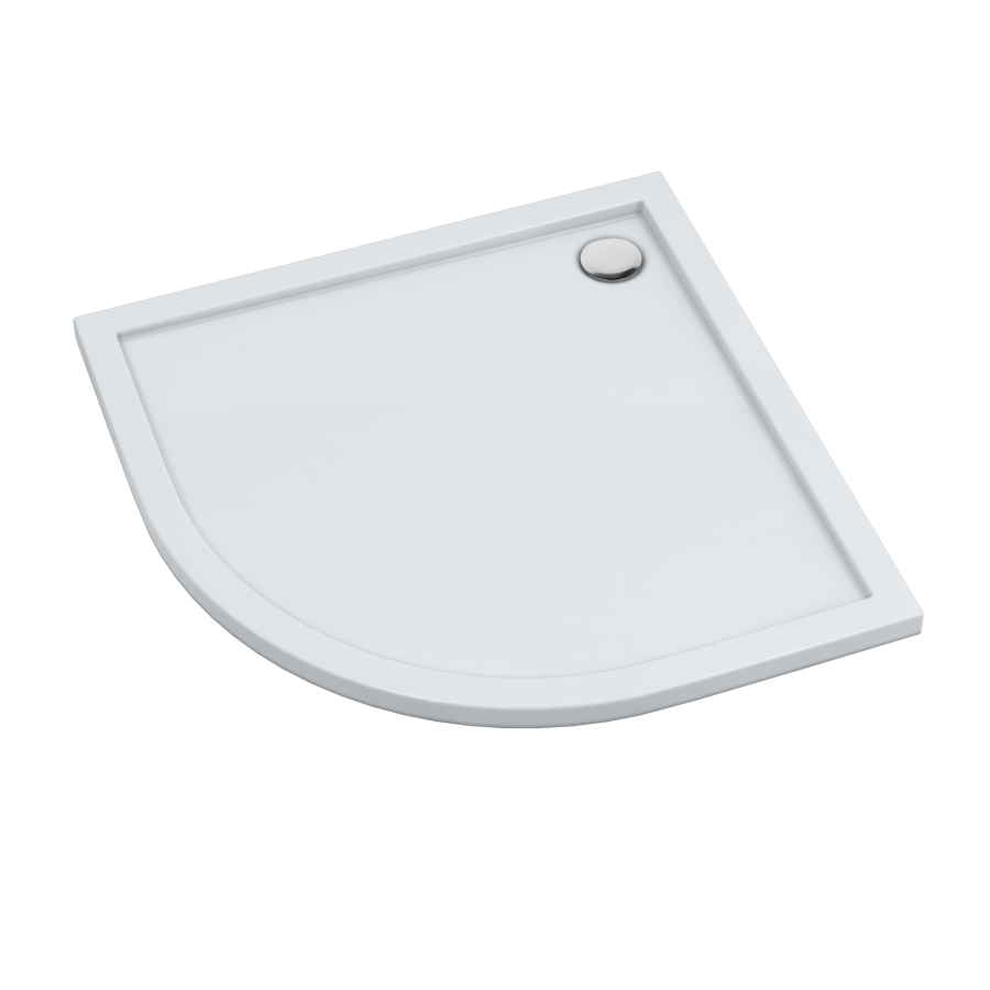 AQUABAD Duschwanne Basic Smooth White | Viertelkreis