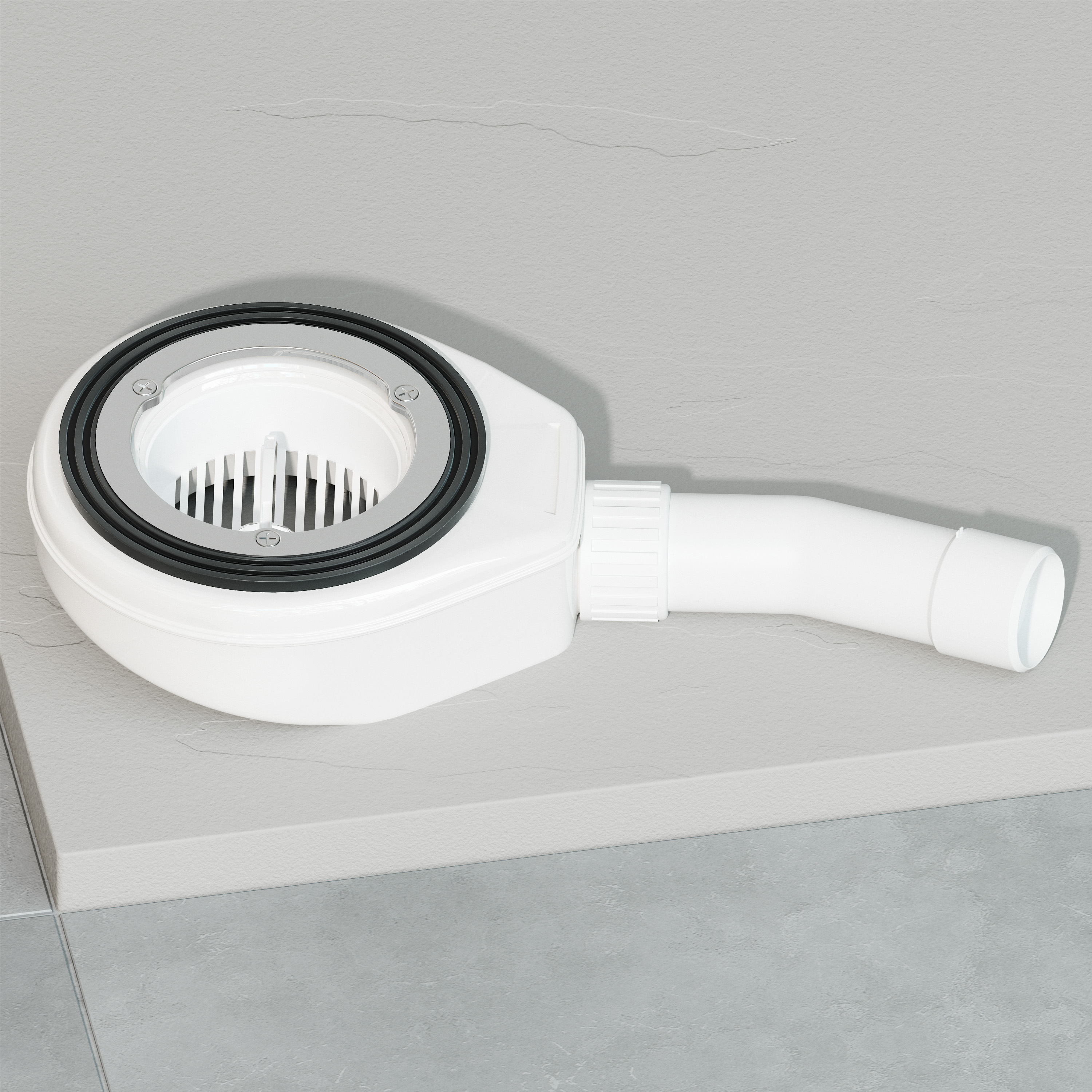 AQUABAD Mineralguss Duschwanne Deluxe Classic, Grau