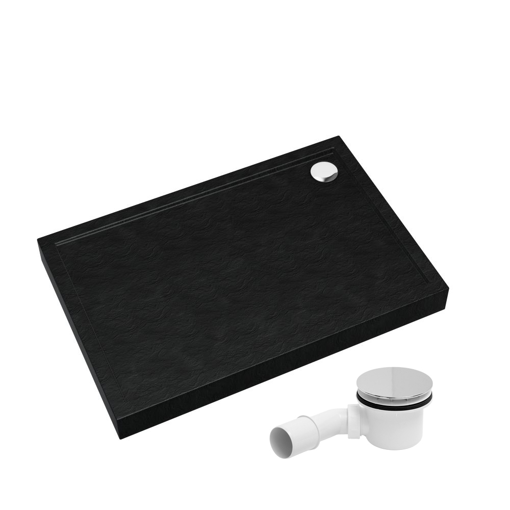 AQUABAD Duschwanne Ultima LeakProtect Black Stone | Rechteck