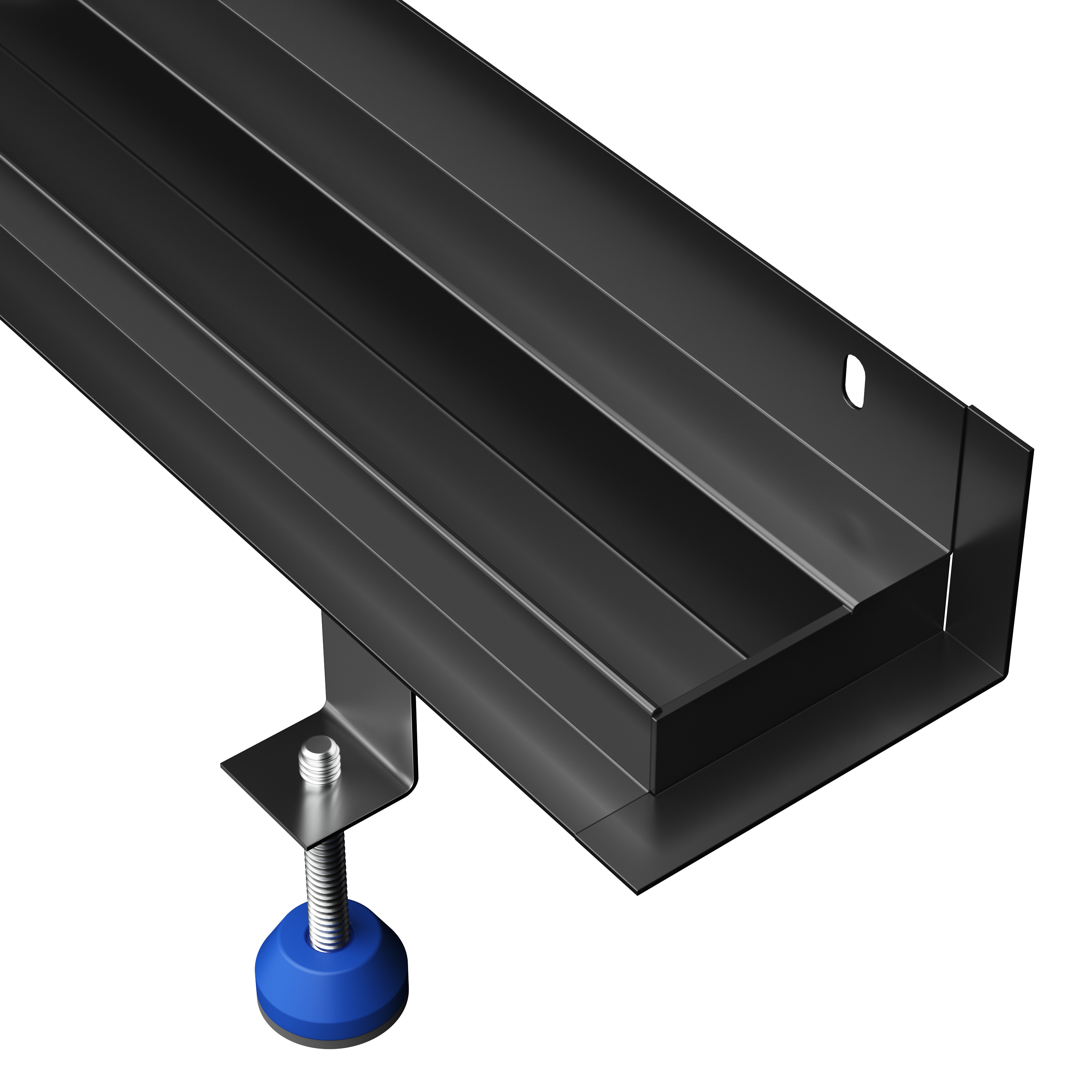 AQUABAD Duschrinne Slim Wall Schwarz Matt - Blende "Bord"