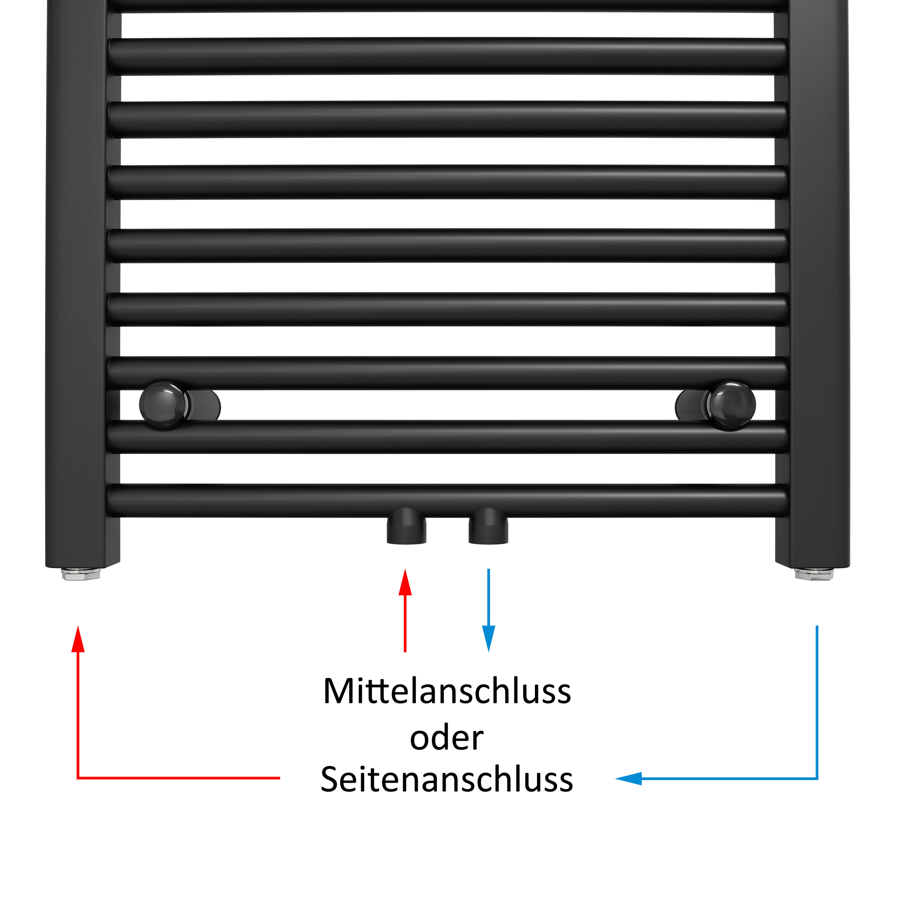 Aquabad Badheizkörper Virgo | Schwarzmatt