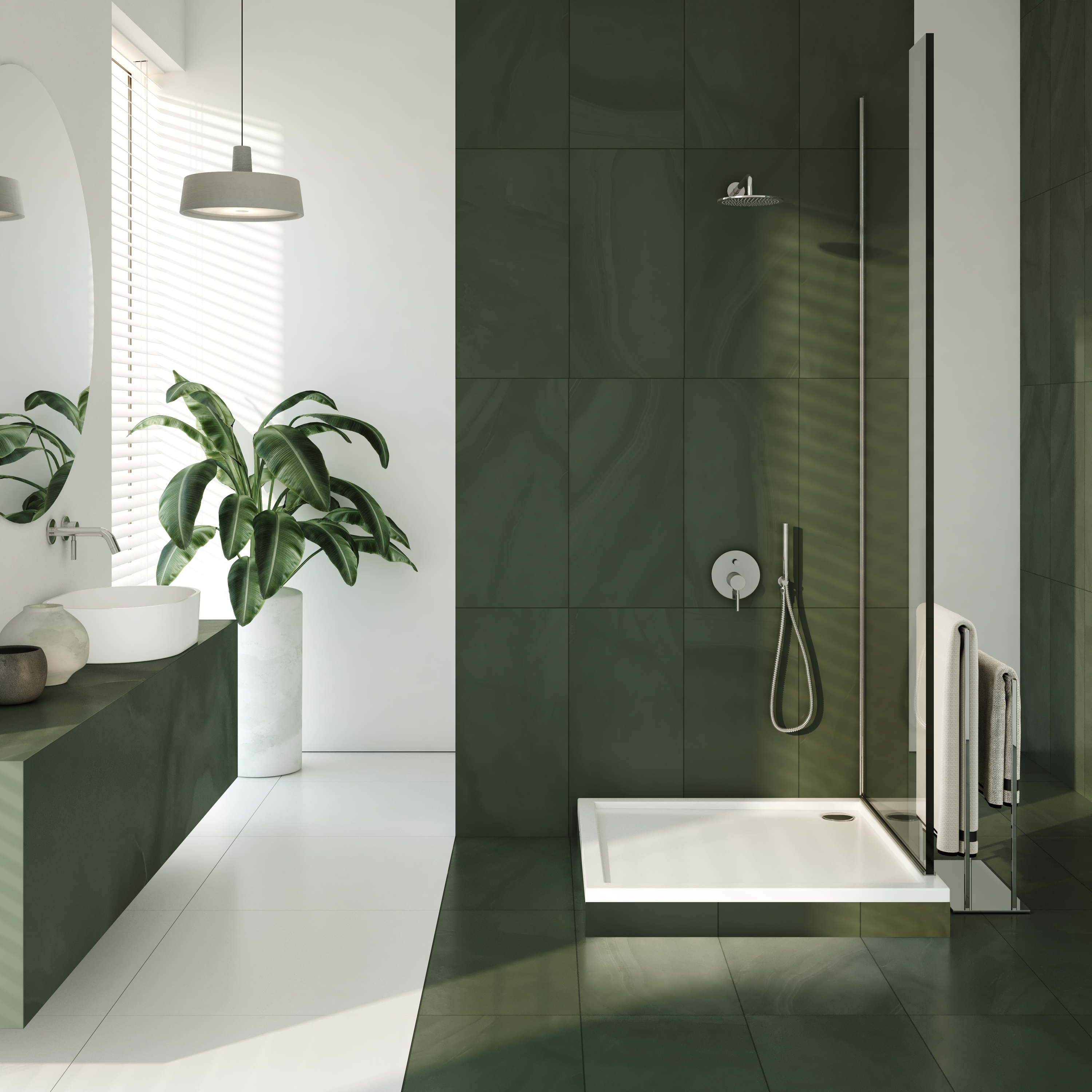 AQUABAD Duschwanne Set Basic Smooth White | Quadrat