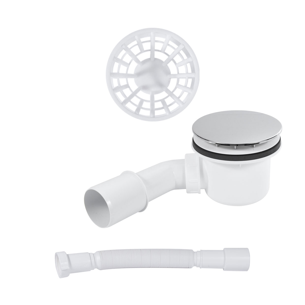 Trapflex Ablaufgarnitur Ø90mm Set mit Haube Chrom