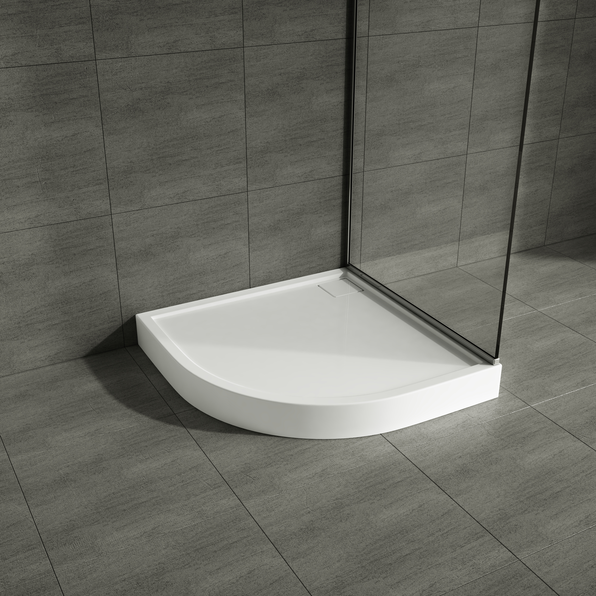 AQUABAD Duschwanne Finca | Viertelkreis | Smooth White