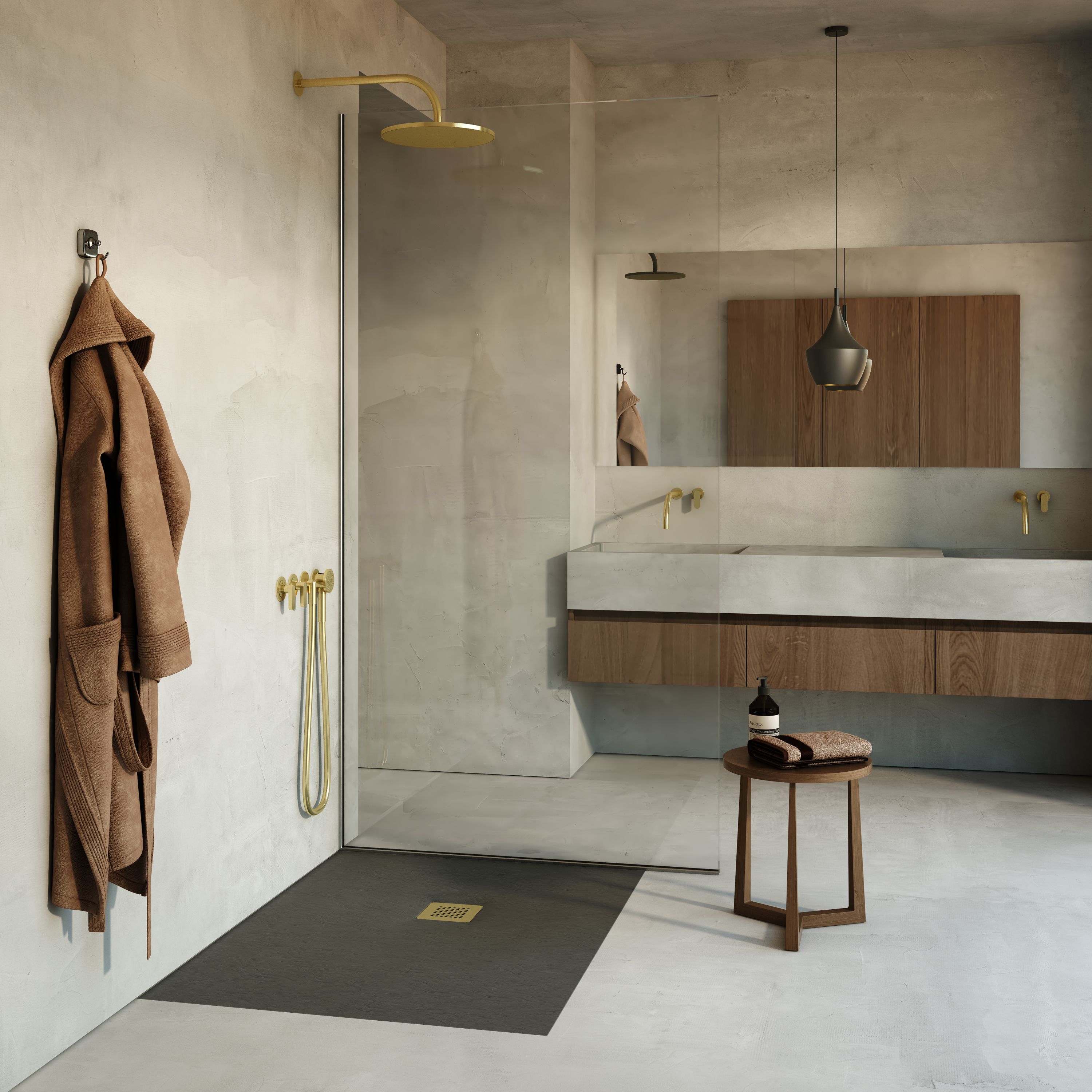 AQUABAD Duschwanne Palast Black Stone | Rechteck
