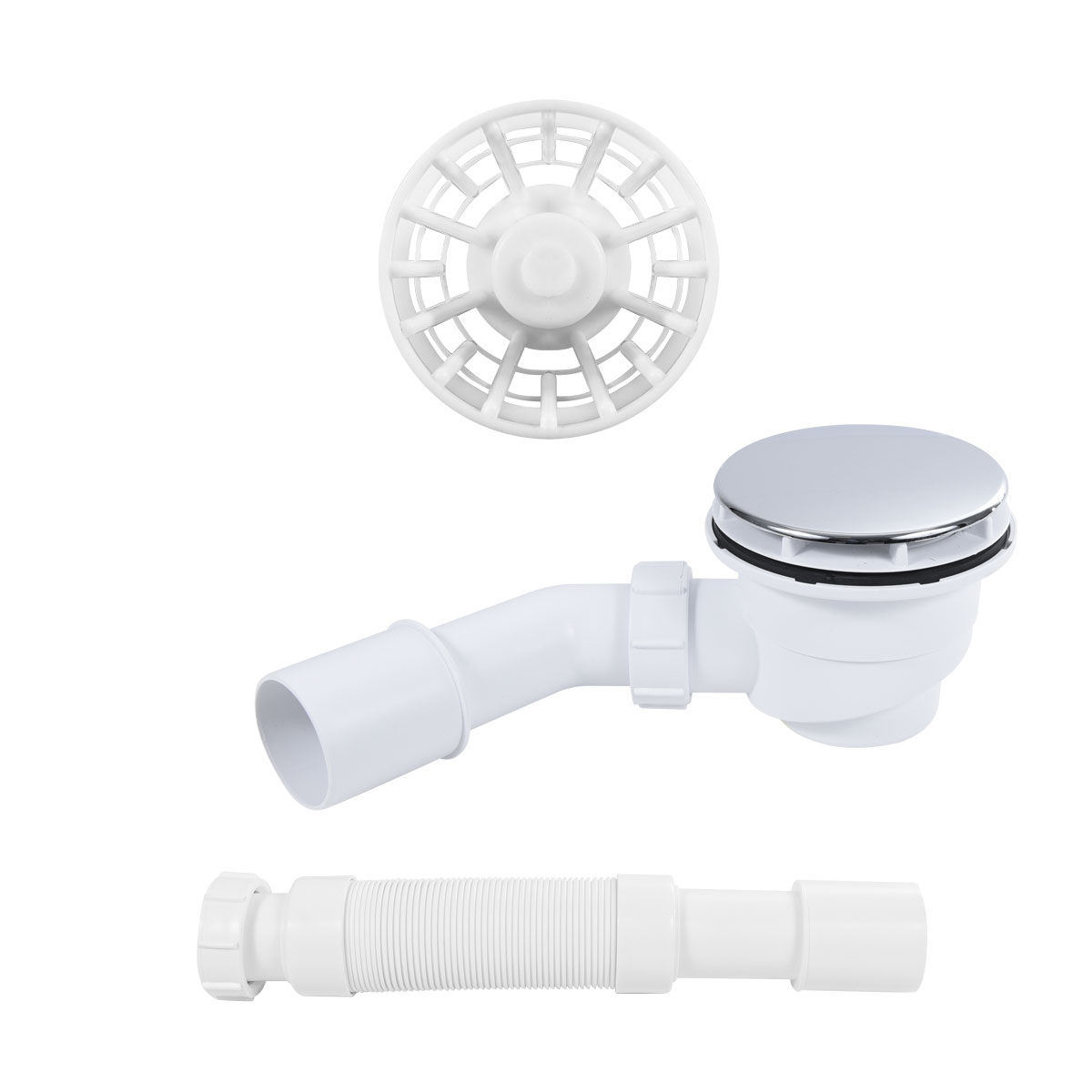 Trapflex Ablaufgarnitur Set inkl. McAlpine HC27 Chrom