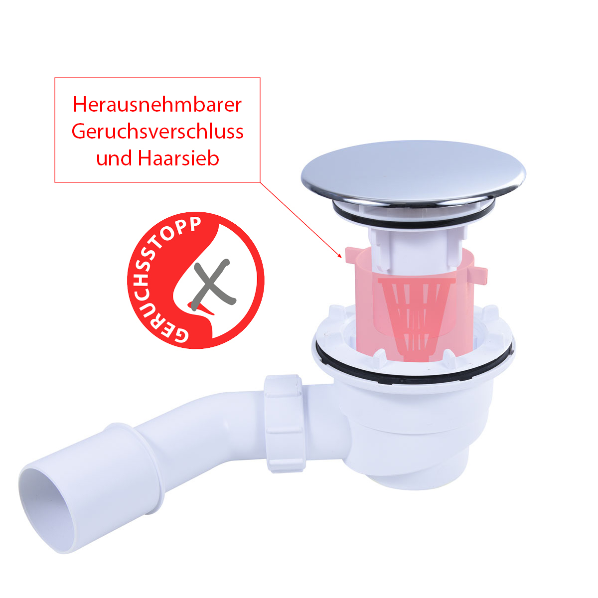 Trapflex Ablaufgarnitur Set inkl. McAlpine HC27 Chrom