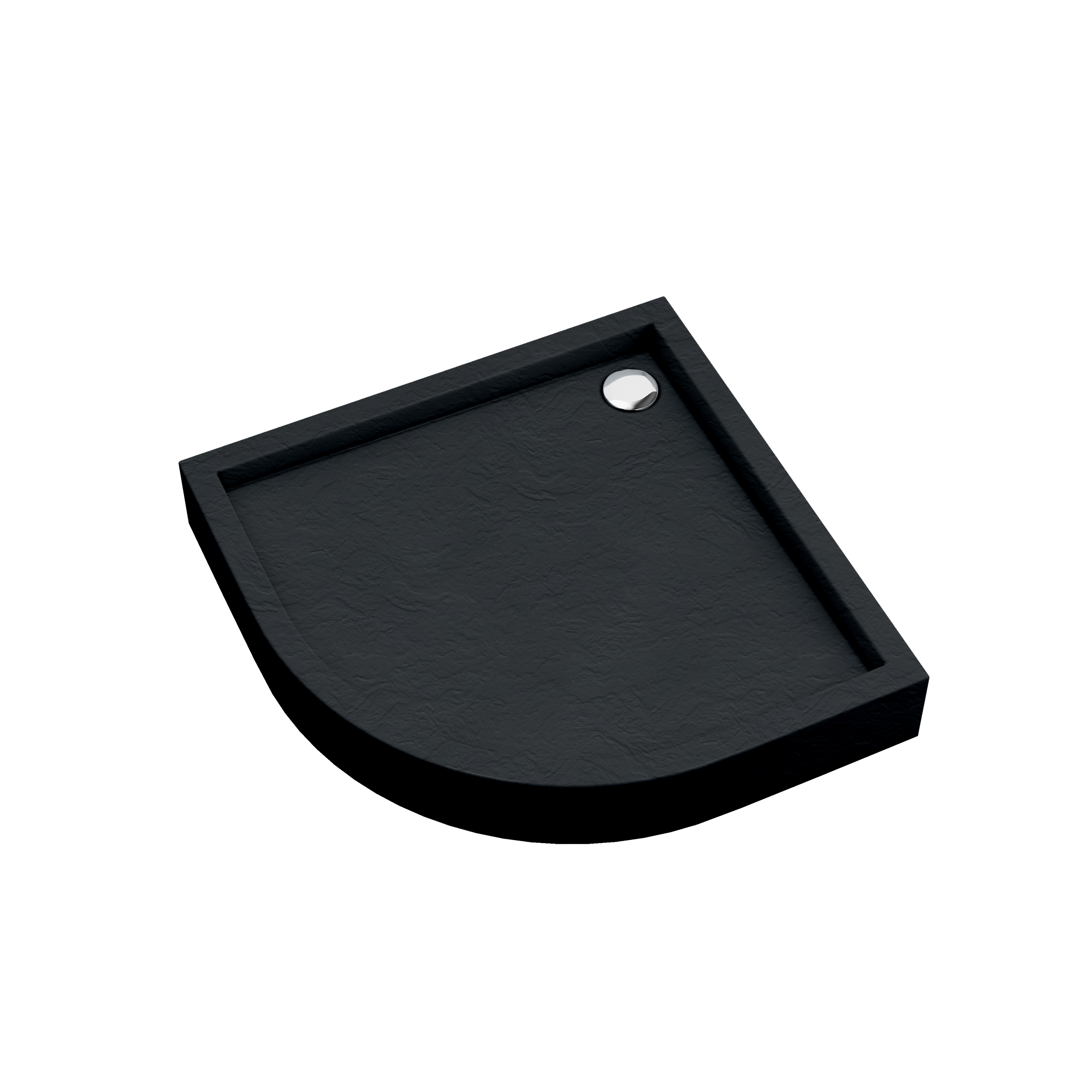 AQUABAD Duschwanne ELEGANA Black Stone | Viertelkreis