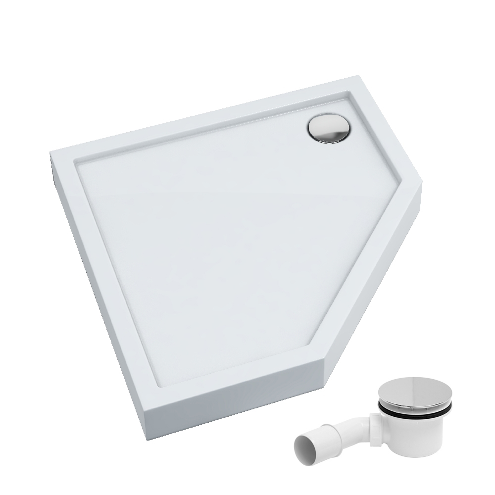 AQUABAD Duschwanne Ultima LeakProtect Smooth White | Fünfeck