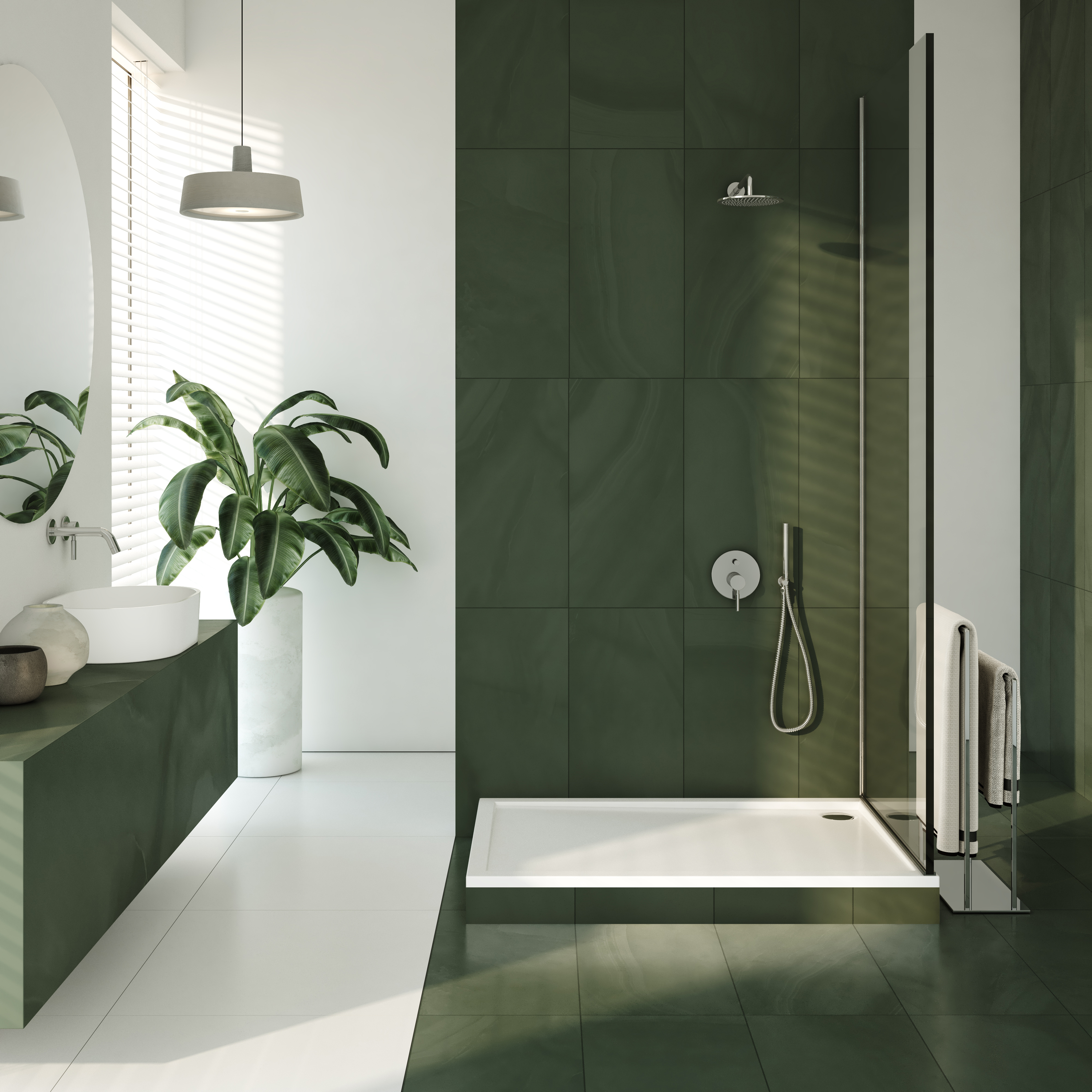 AQUABAD Duschwanne Set Basic Smooth White | Rechteck