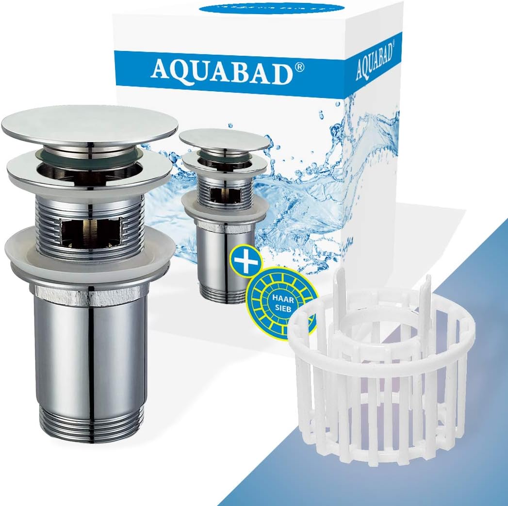 Aquabad Click Clack FLACH Ablaufgarnitur Set CC32HS Chrom