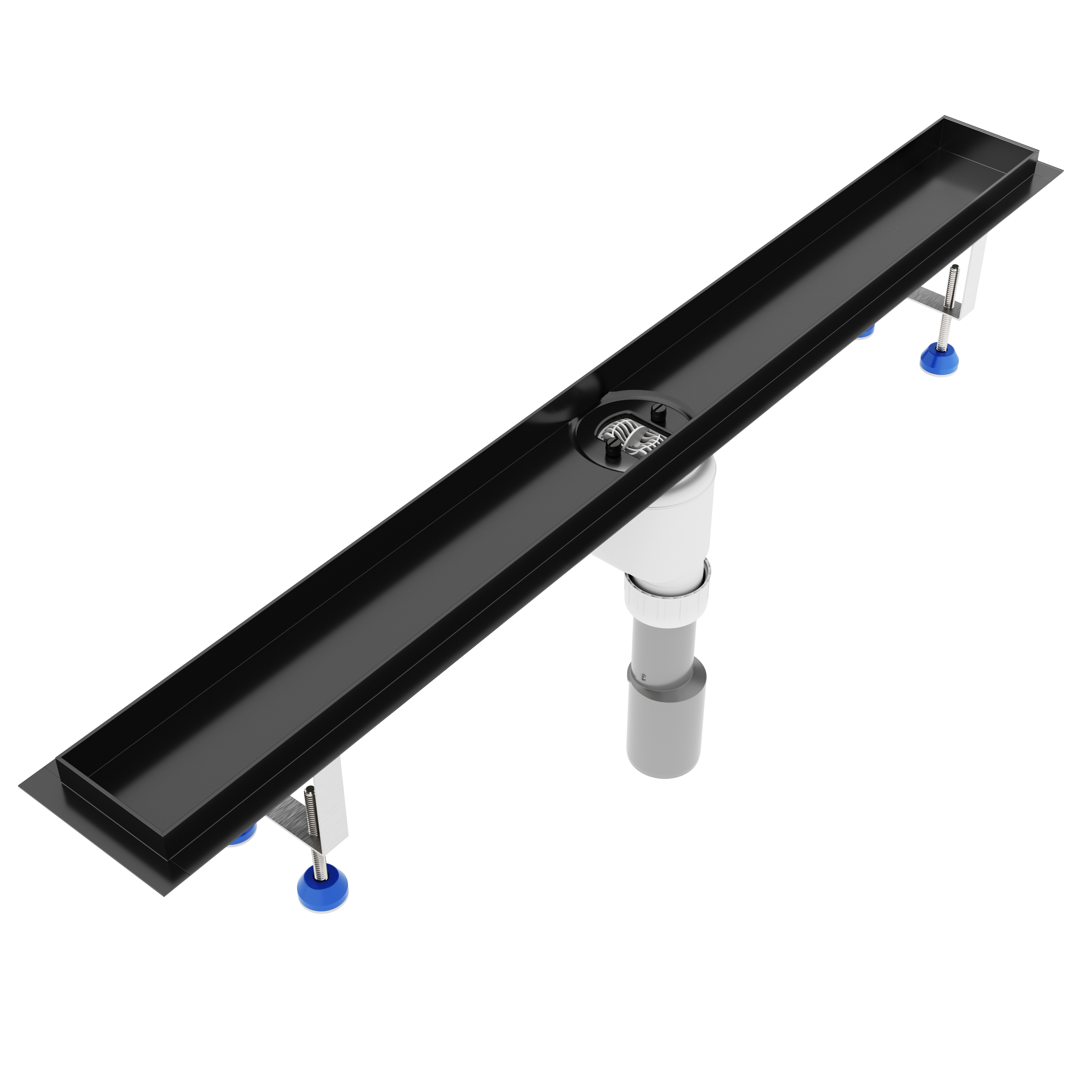 AQUABAD Duschrinne SDS Schwarz Matt - Blende "Bord"