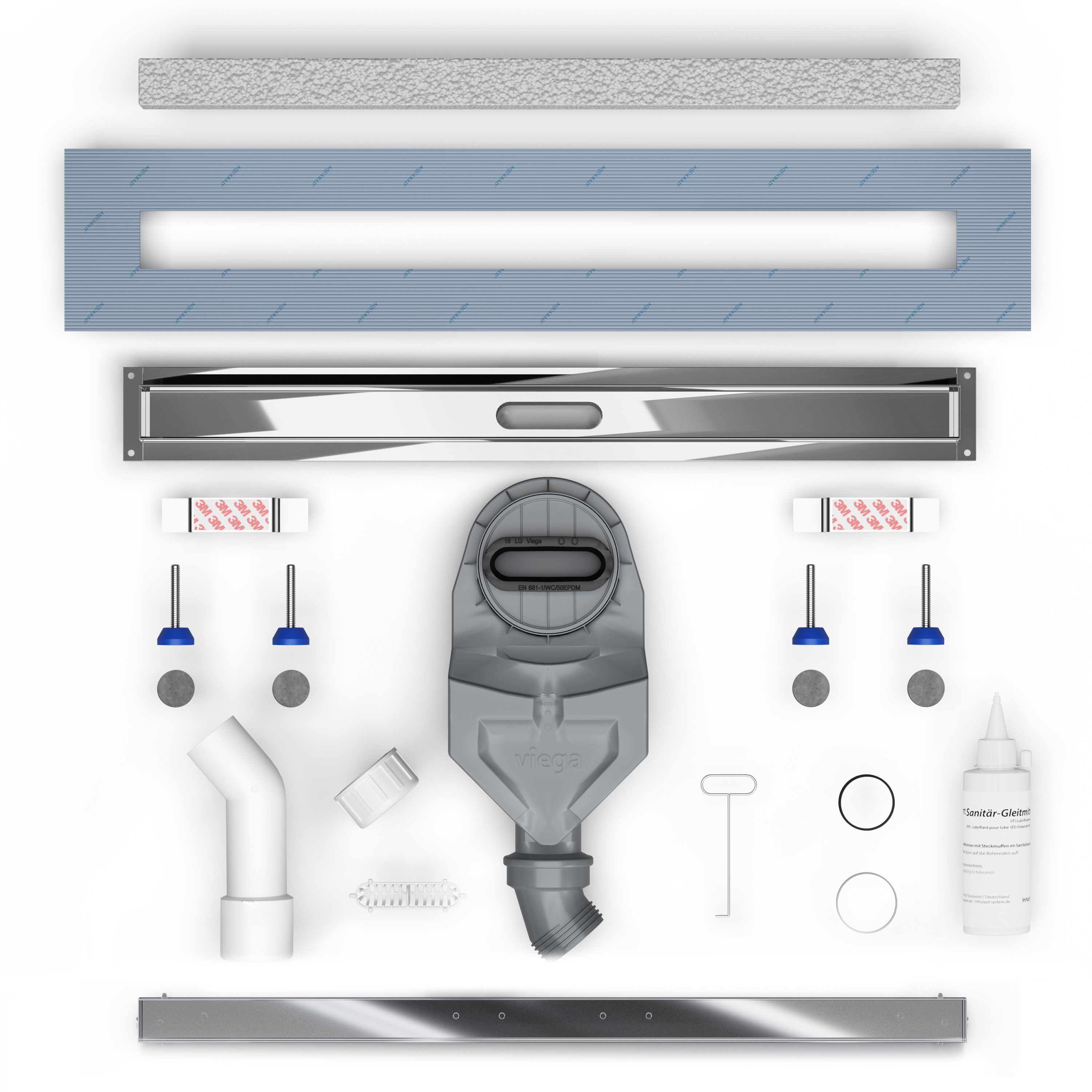 AQUABAD Duschrinne Slim Premium - Befliesbare Blende