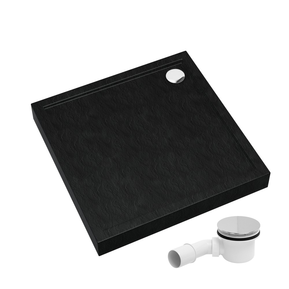 AQUABAD Duschwanne Ultima LeakProtect Black Stone | Quadrat