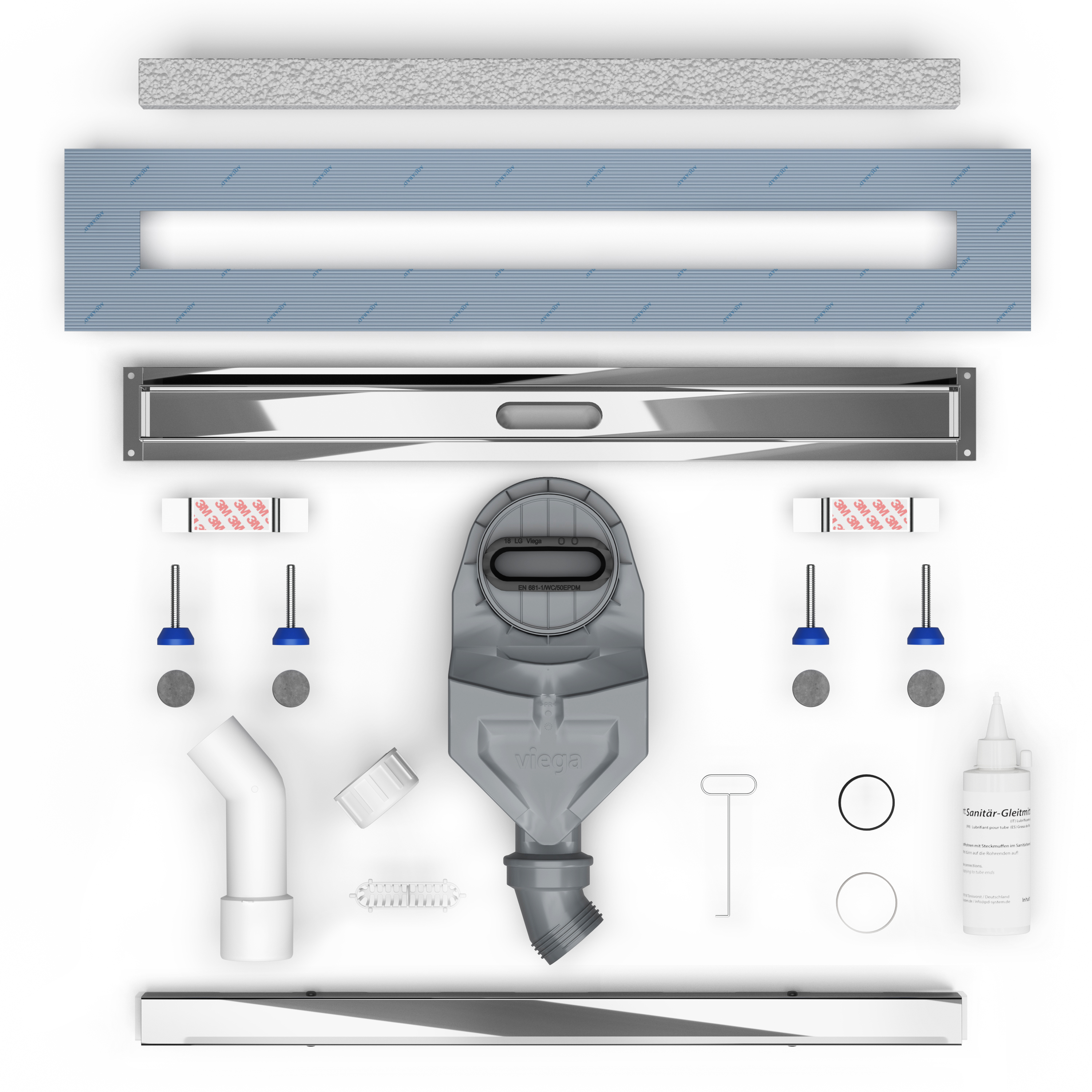 AQUABAD Duschrinne Slim Premium - Blende "Bord"