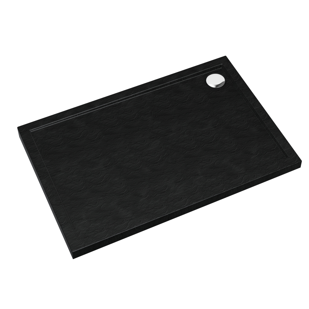 AQUABAD Duschwanne Basic Black Stone | Rechteck