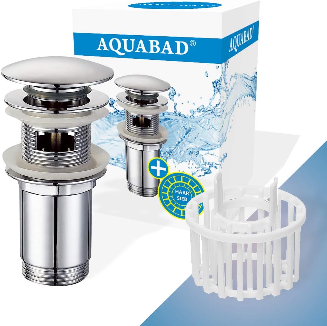 Aquabad Click Clack RUND Ablaufgarnitur Set CC32HS Chrom
