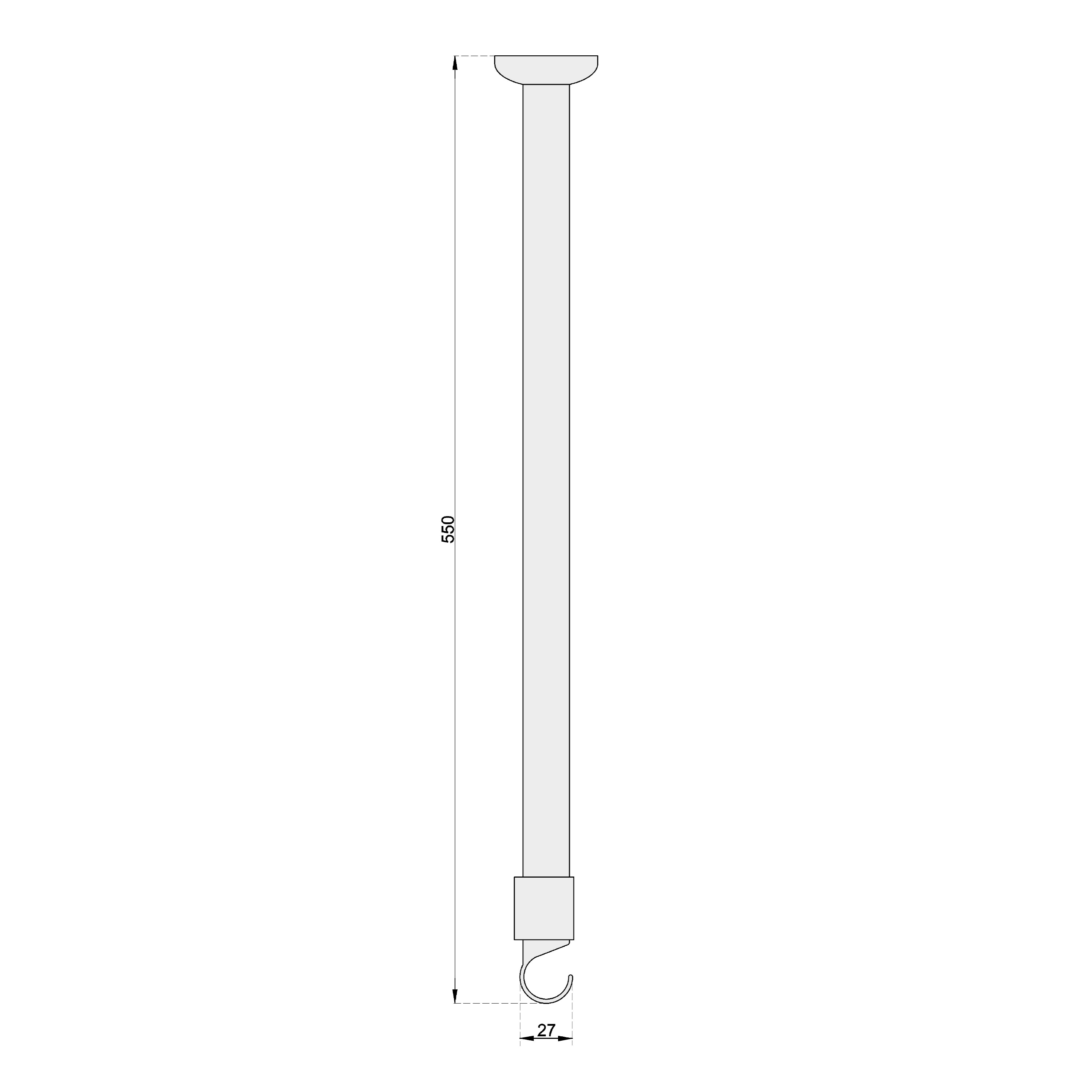 AQUABAD Hastaflex Mount Deckenhalter, Ø27mm, 55cm