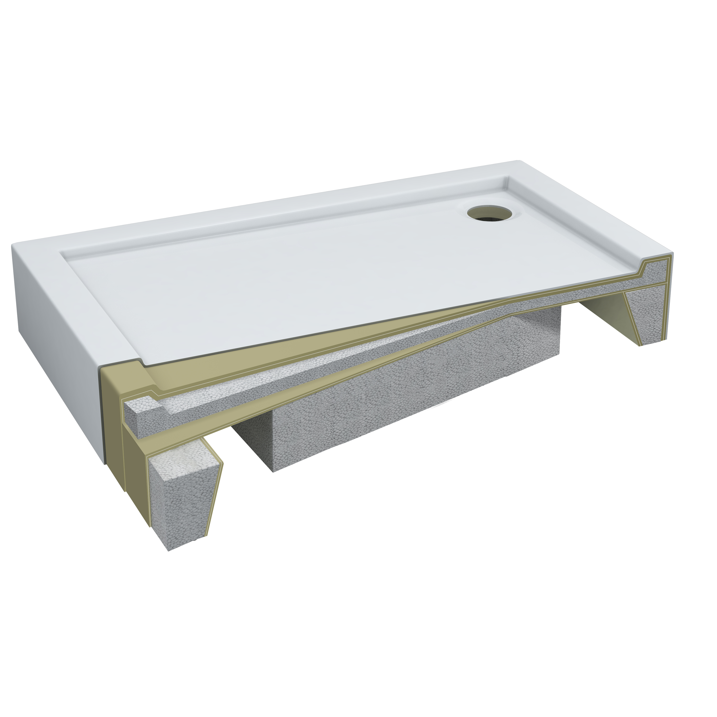 AQUABAD Duschwanne Ultima LeakProtect Smooth White | Rechteck