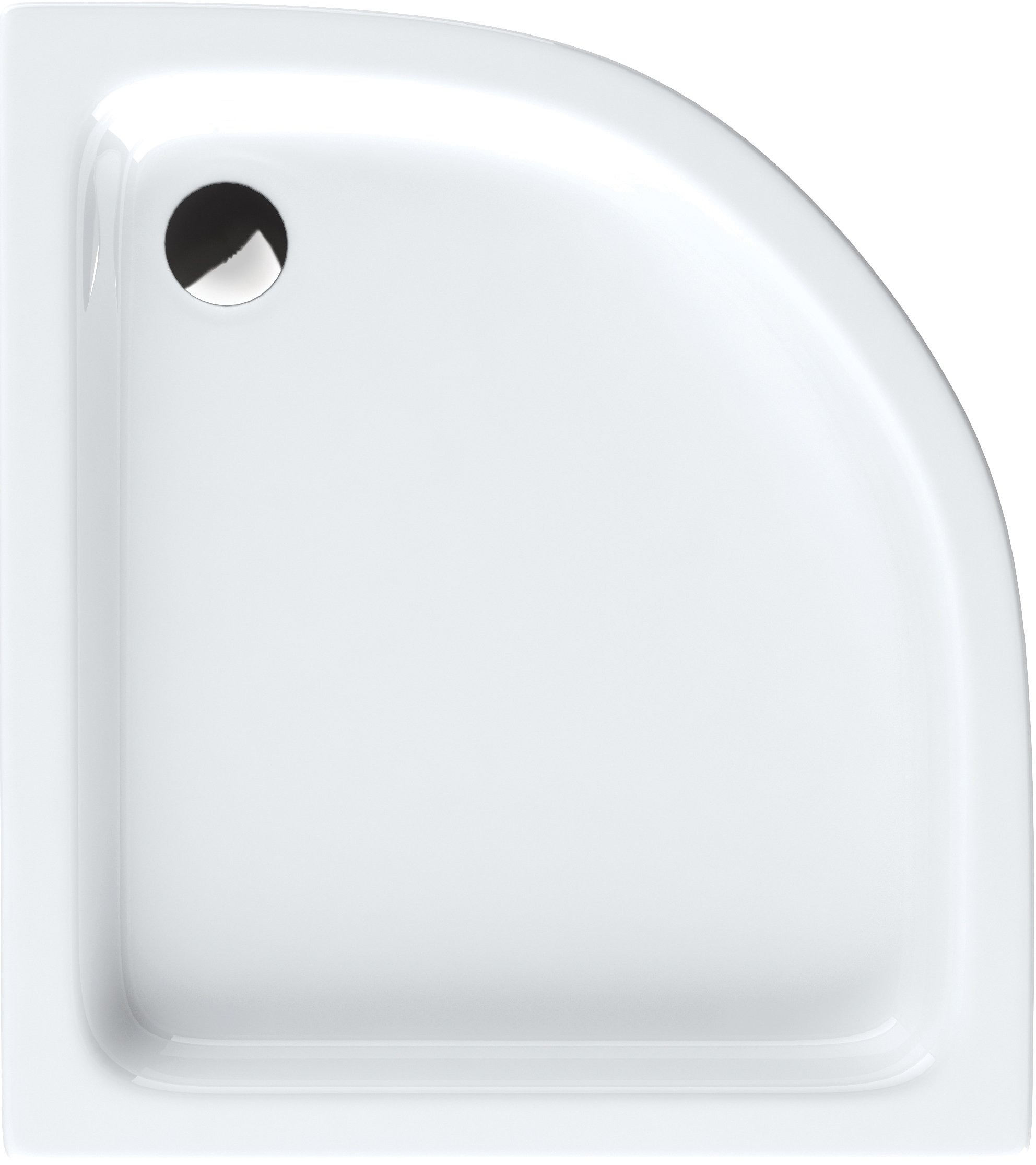 AQUABAD Duschwanne Forta Plus LeakProtect Smooth White | Viertelkreis
