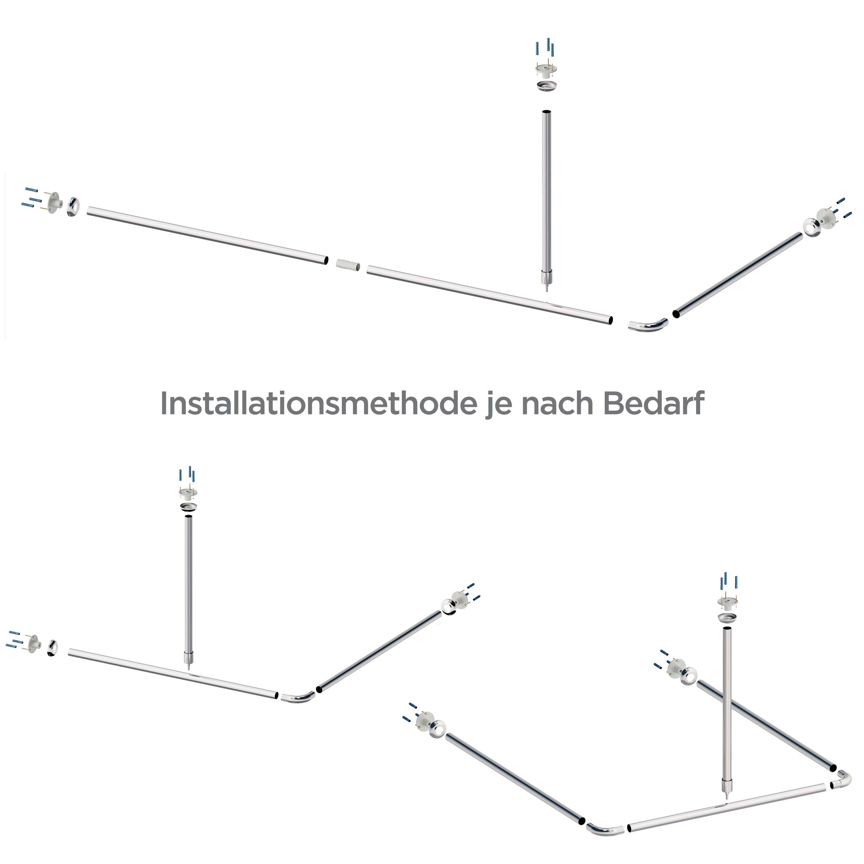 AQUABAD Hastaflex Vario Duschvorhangstange
