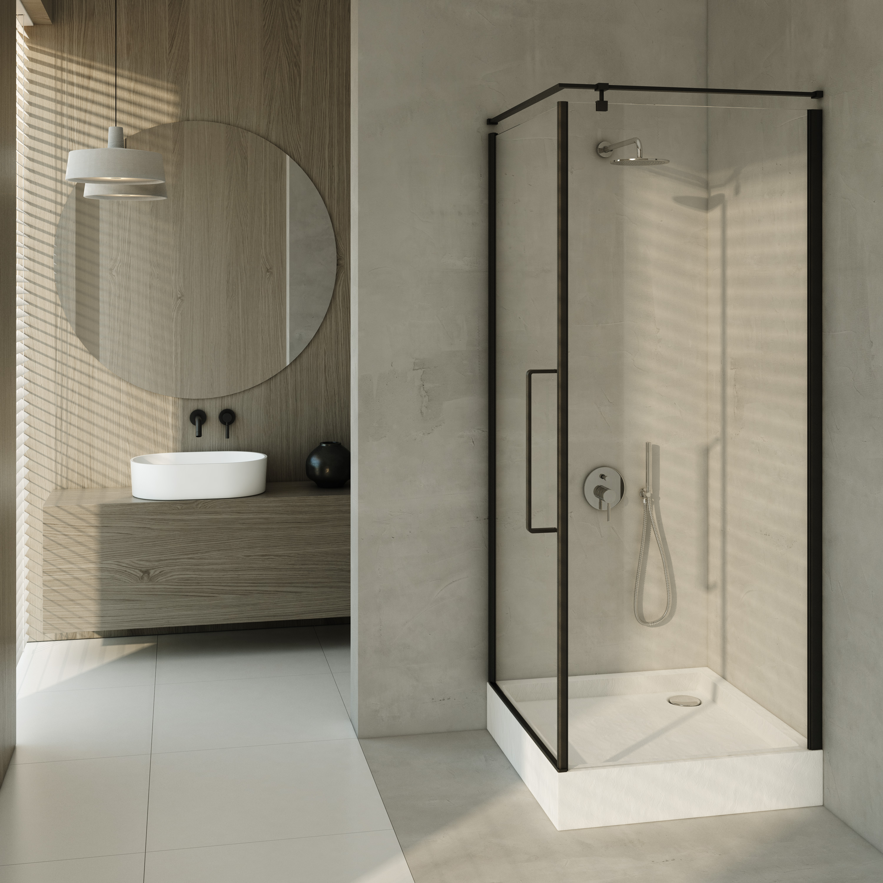 AQUABAD Duschwanne ELEGANA White Stone | Quadrat