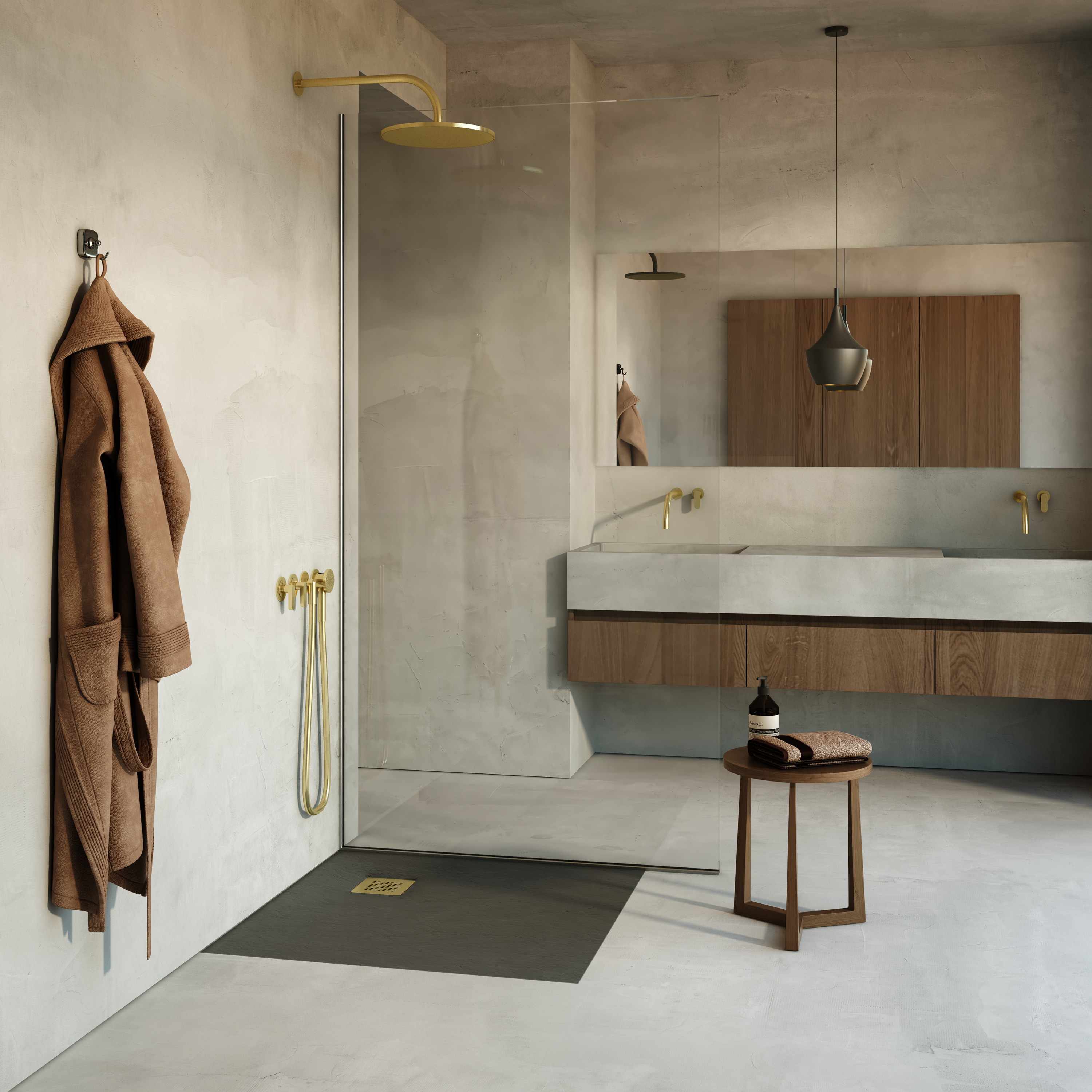 AQUABAD Duschwanne Palast Black Stone | Quadrat