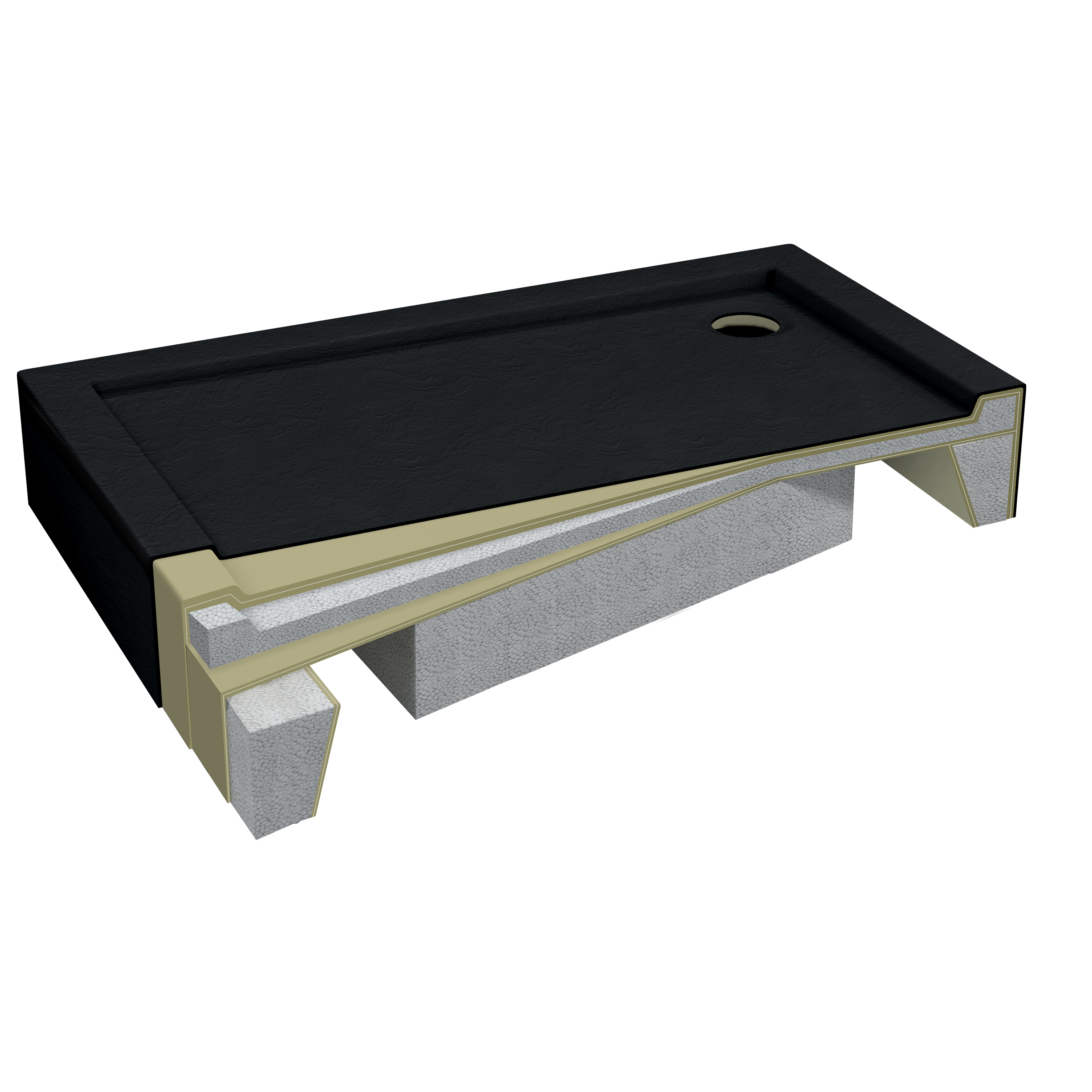 AQUABAD Duschwanne Ultima LeakProtect Black Stone | Fünfeck