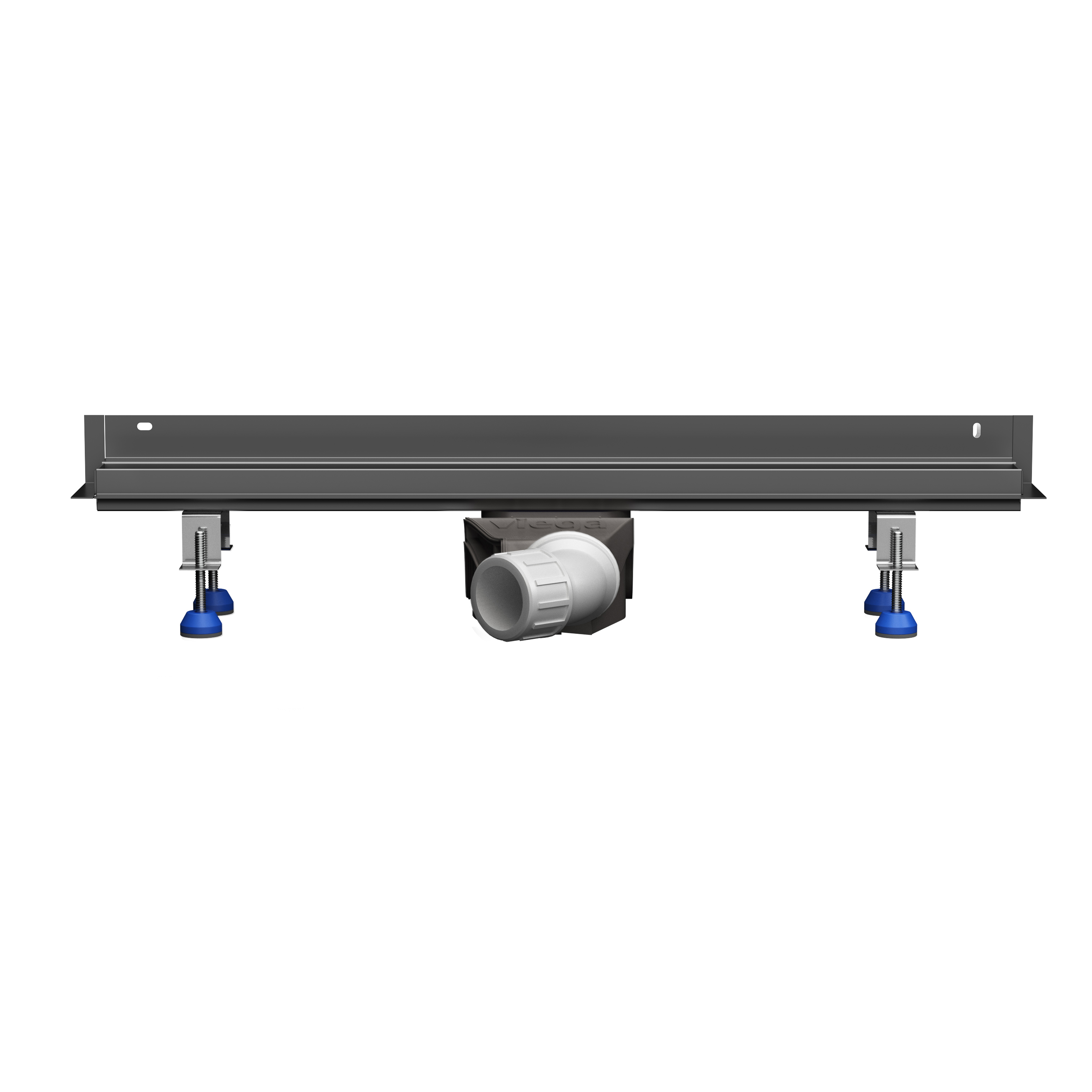 AQUABAD Duschrinne Slim Wall Schwarz Matt - Befliesbare Blende