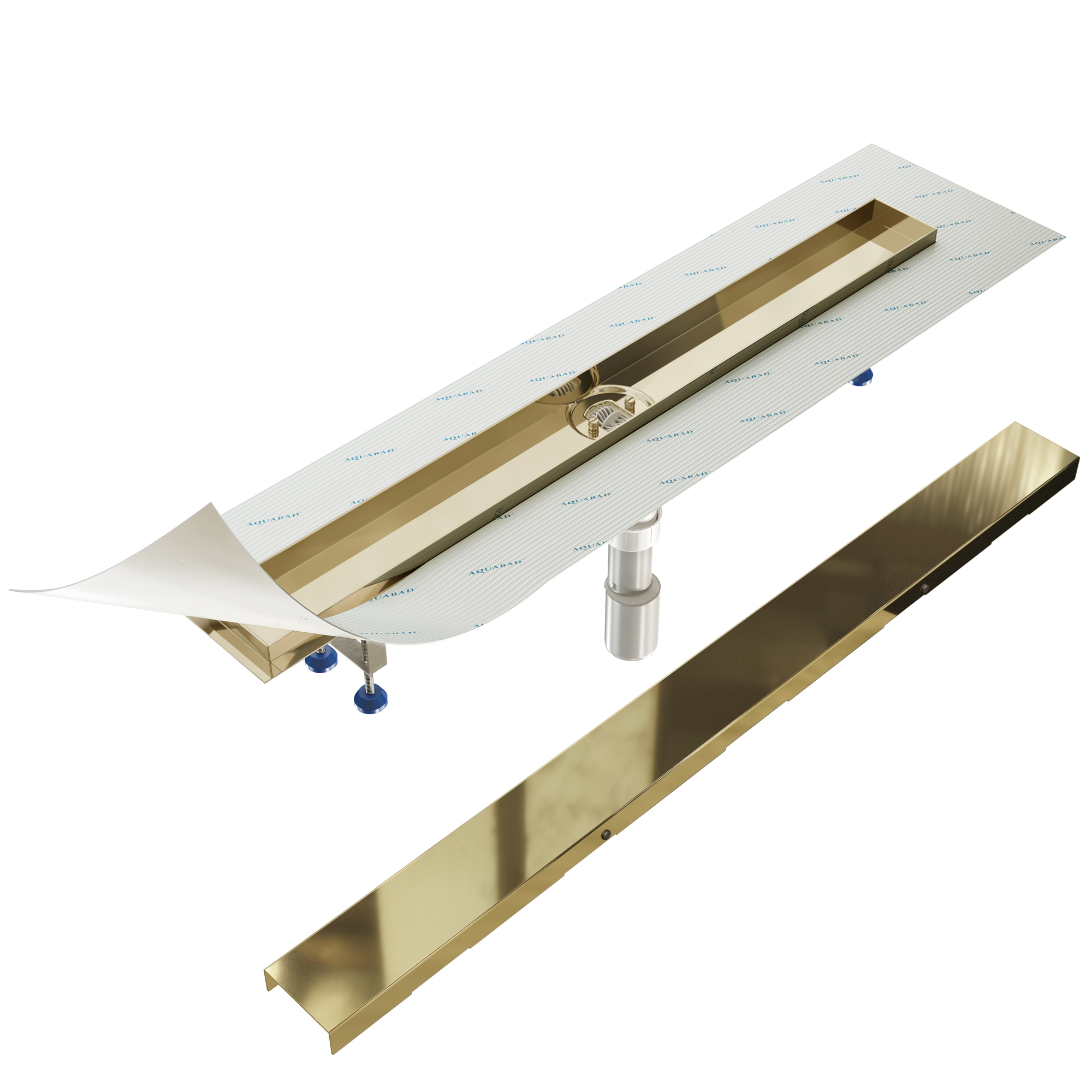 AQUABAD PVD beschichtete Duschrinne in Gold