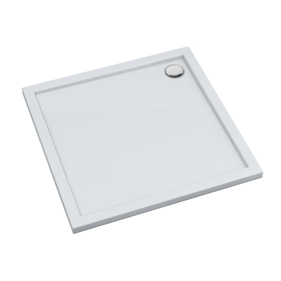 AQUABAD Duschwanne Basic Smooth White | Quadrat