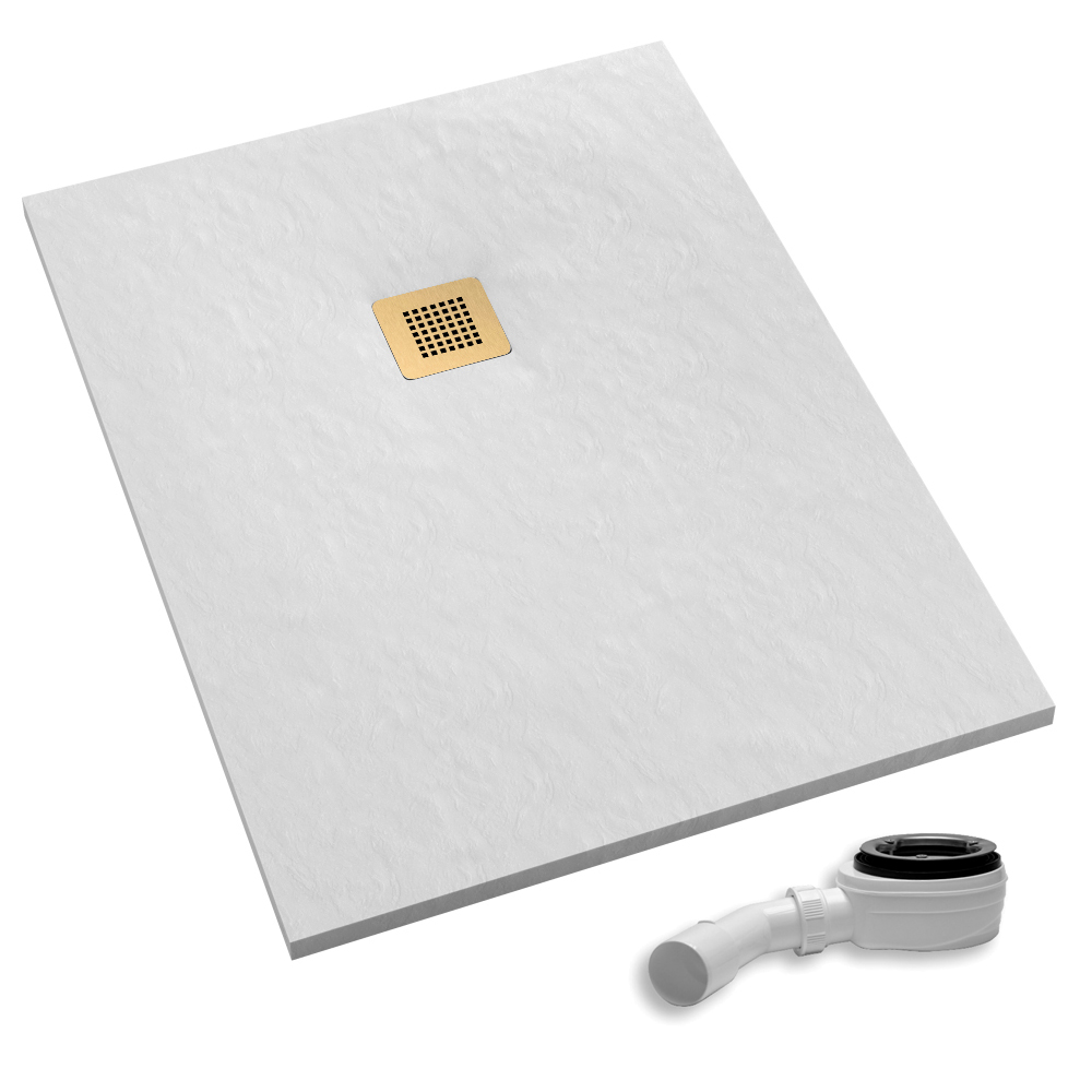 AQUABAD Duschwanne Palast White Stone | Rechteck