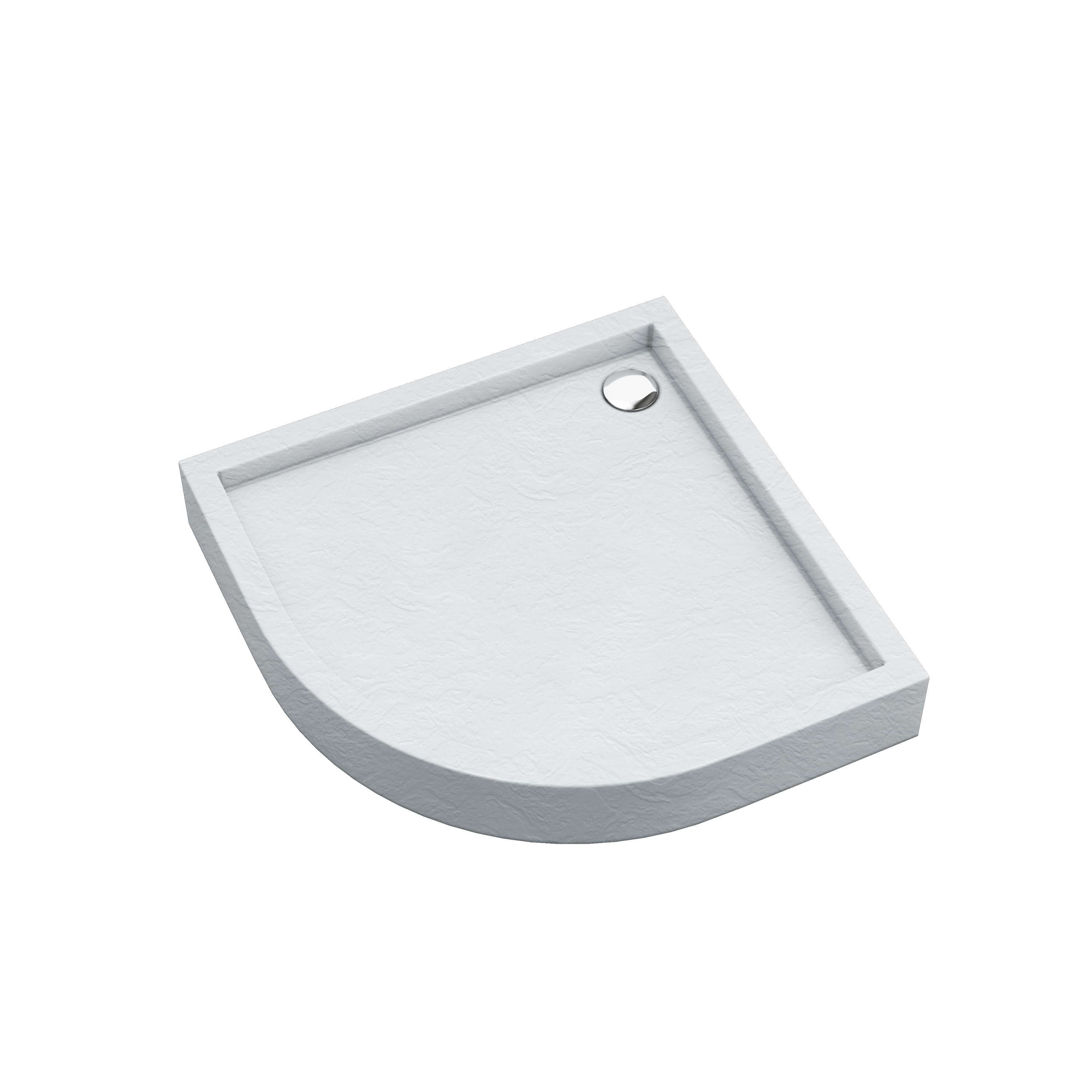AQUABAD Duschwanne ELEGANA White Stone | Viertelkreis