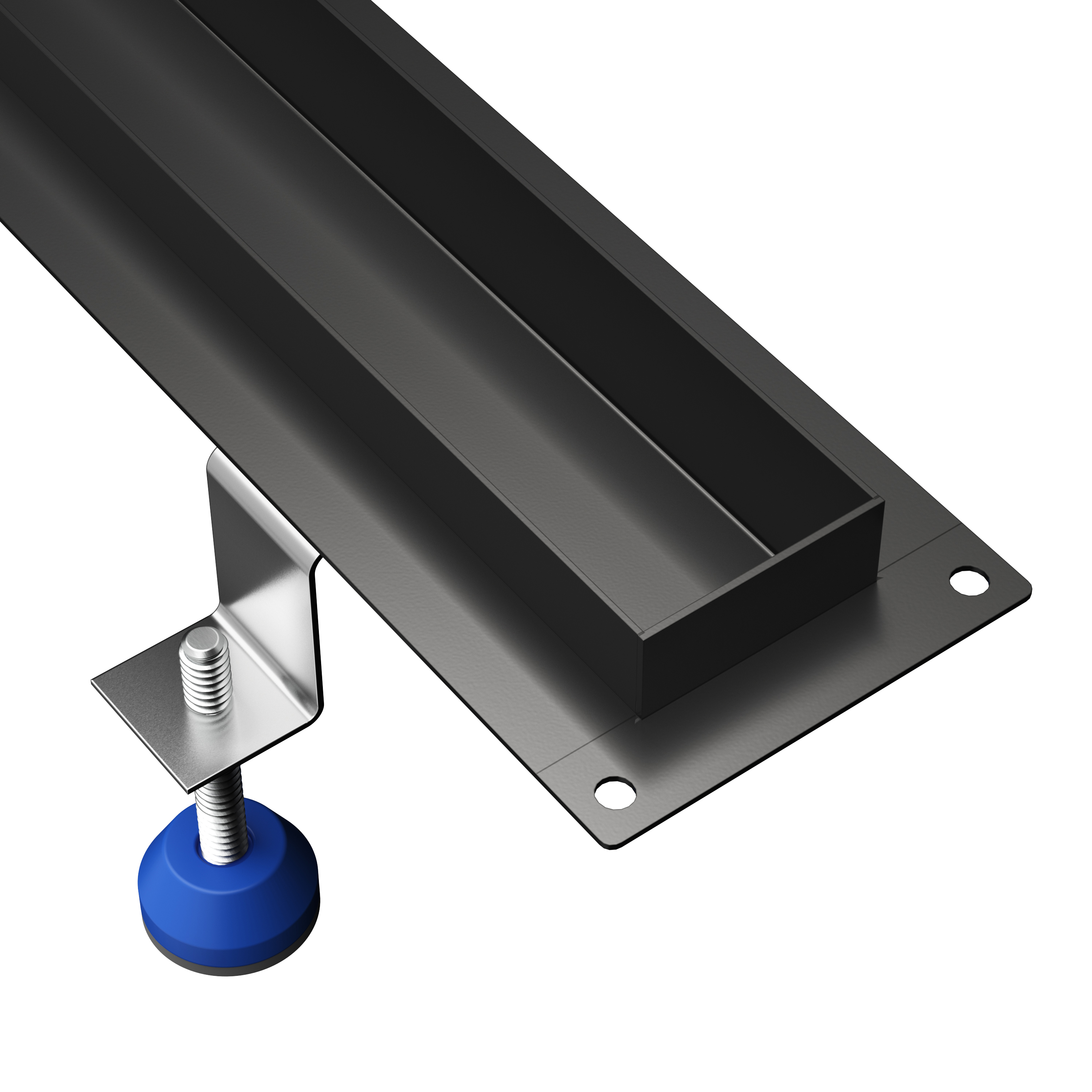 AQUABAD Duschrinne Slim Schwarz Matt - Befliesbare Blende