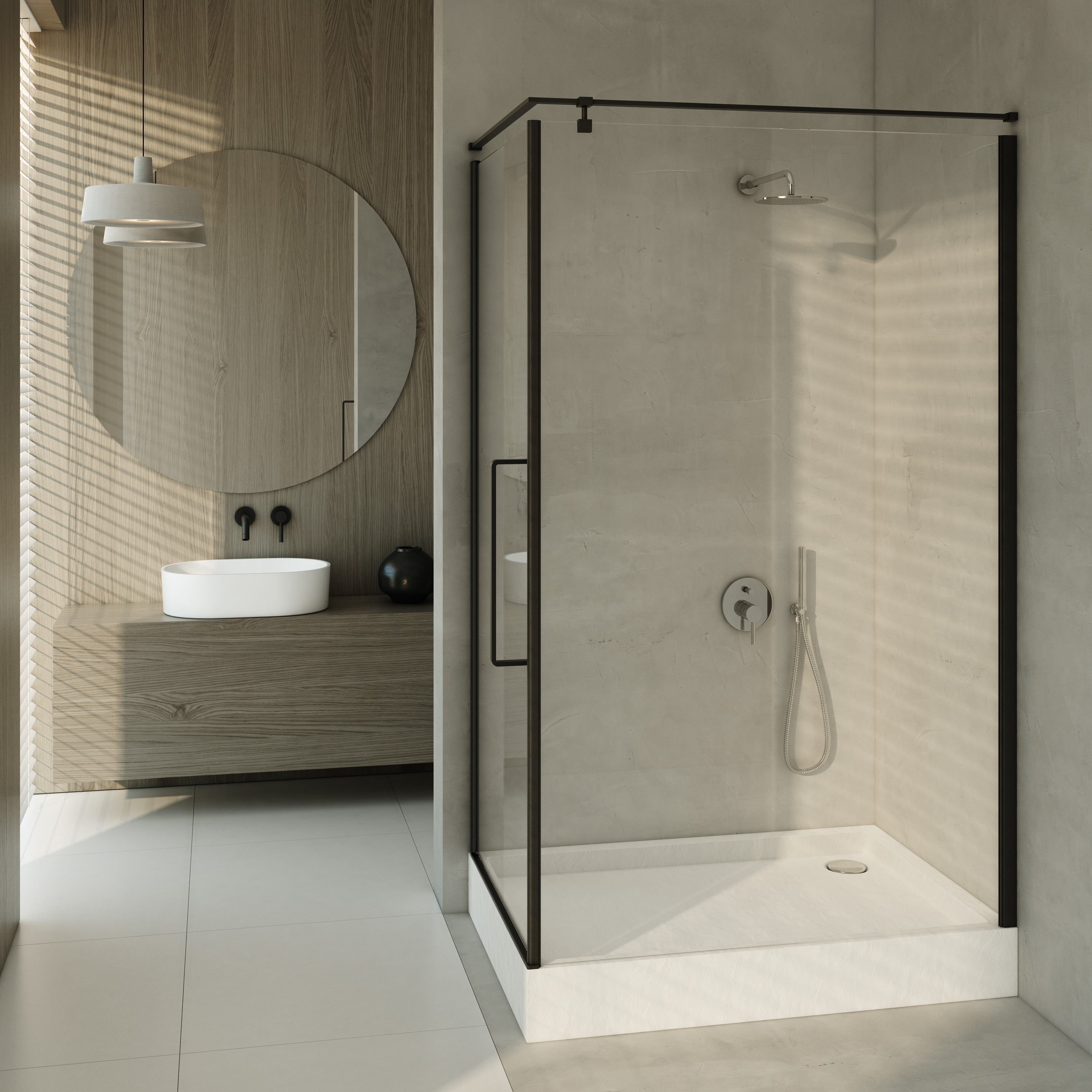 AQUABAD Duschwanne ELEGANA White Stone | Rechteck
